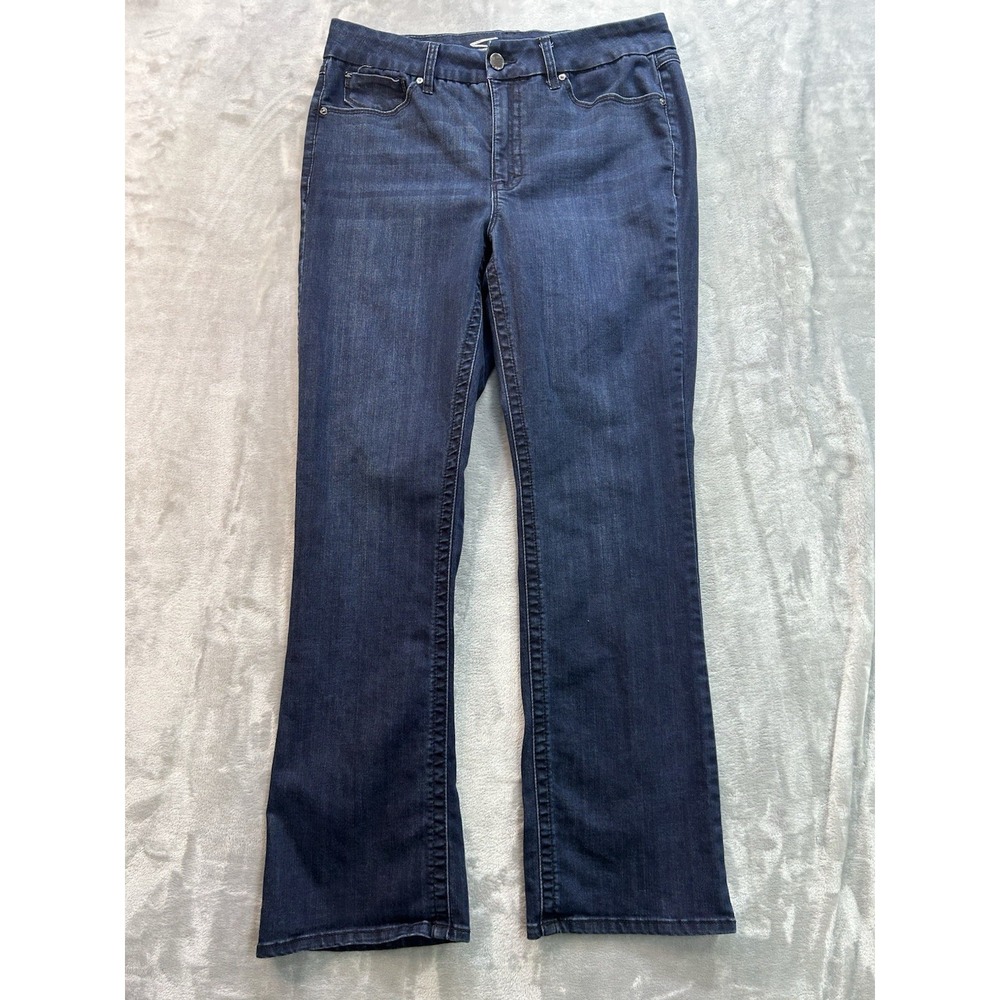Seven7 Jean Womens Sz 14 Dark Blue Tummyless High Rise Boot Western Cowgirl Boho